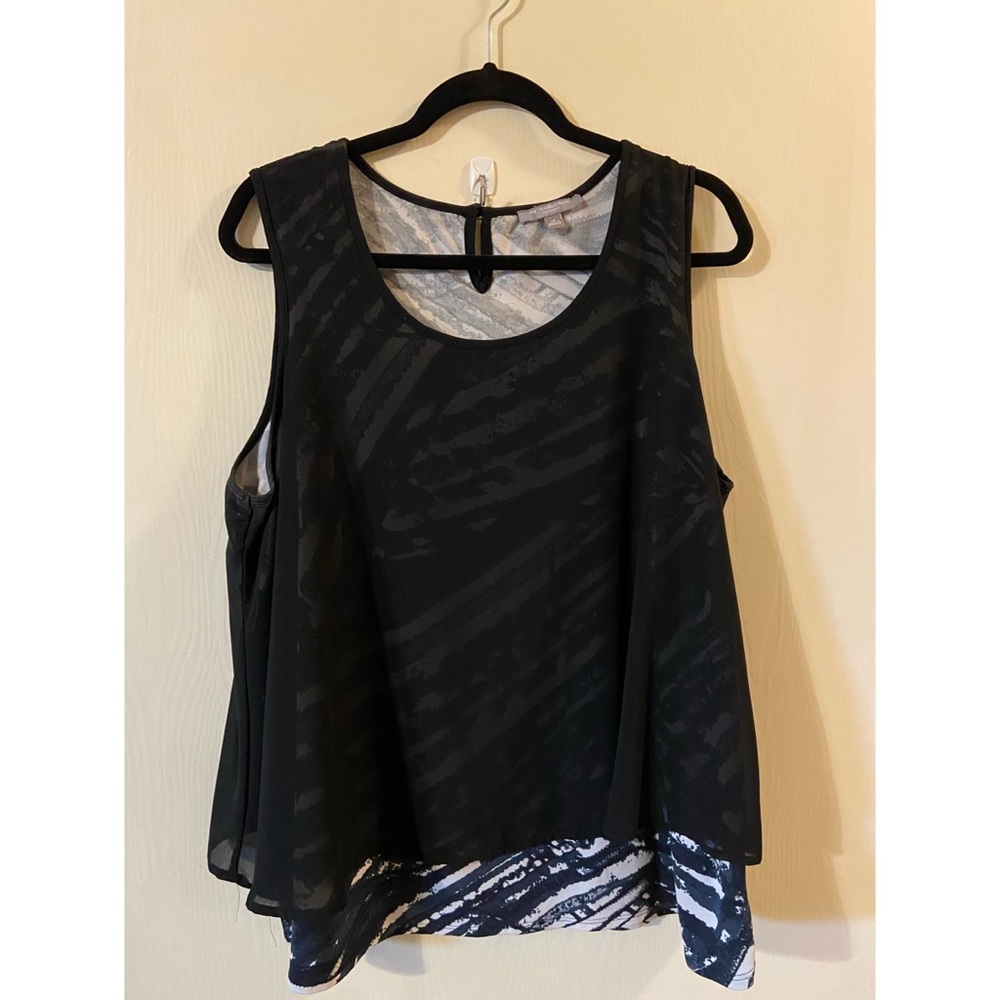 Women’s Two Layer Black Sleeveless Top